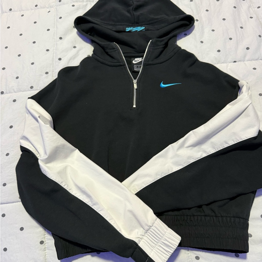 Nike Black and White Pullover with Blue Logo